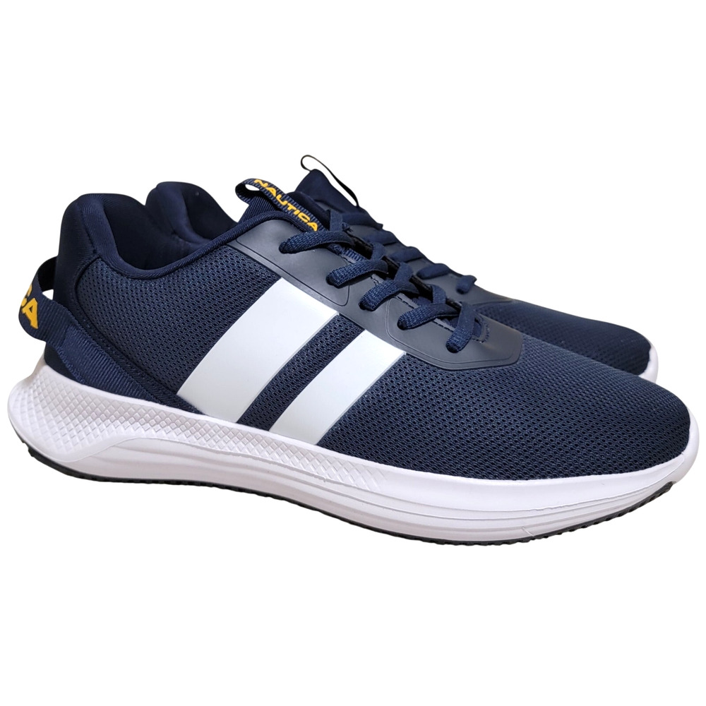 Nautica Men Manalapin Low Top Athletic Sneakers Size US 7M Navy Blue White Q94LF